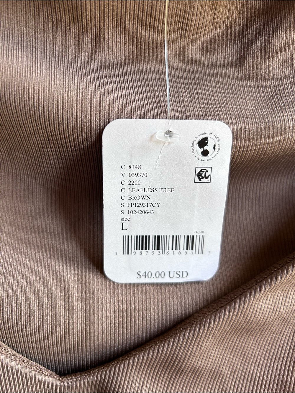 Free People Intimately NWT Leafless Tree Ribbed Cap Sleeve V-Neck Top L - Picture 6 of 9